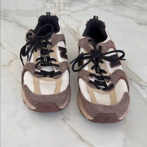 New Balance Women Brown and White Sneakers